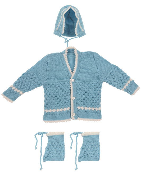 Knitted Baby Sweater Warm and Cozy- Blue