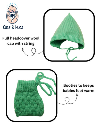 Soft Knitted Baby Sweater Warm and Cozy- Green