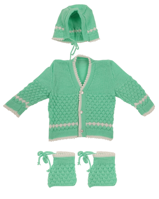 Knitted Baby Sweater Warm and Cozy- Green