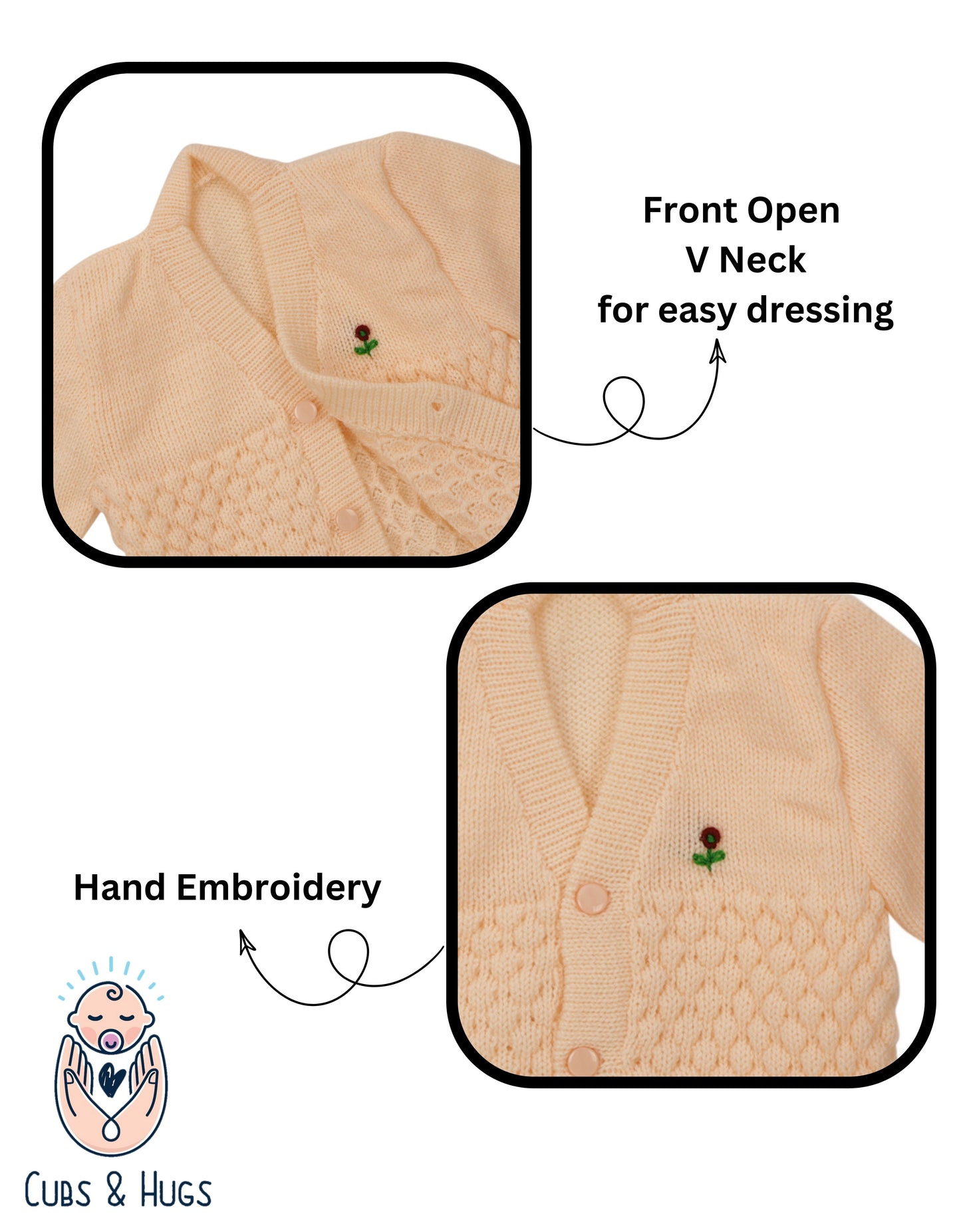 Soft Knitted Baby Sweater Warm and Cozy- Beige