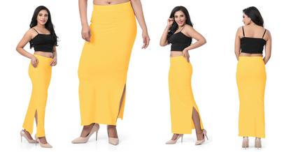 Womens Cotton Saree Shaper - Yellow