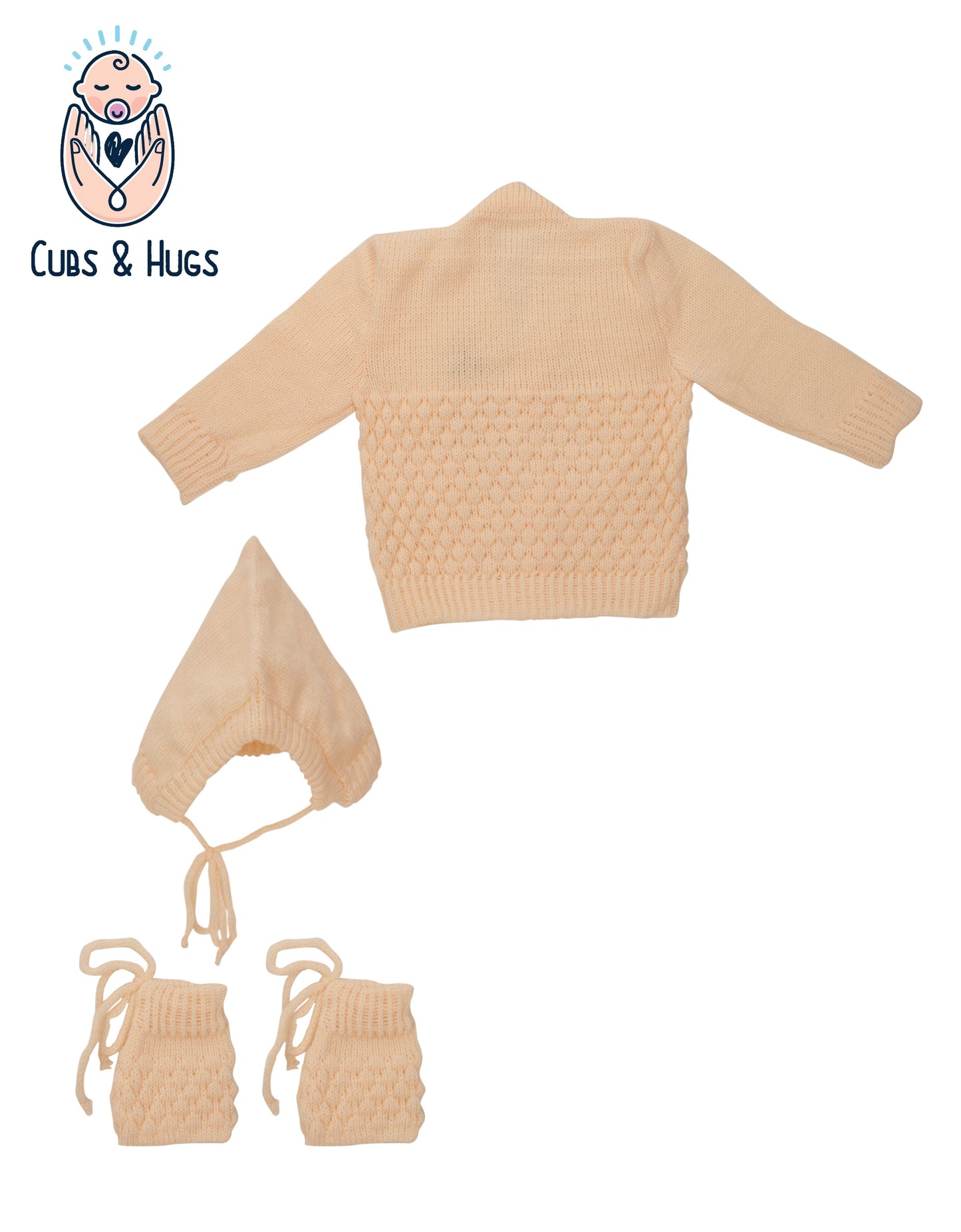 Soft Knitted Baby Sweater Warm and Cozy- Beige