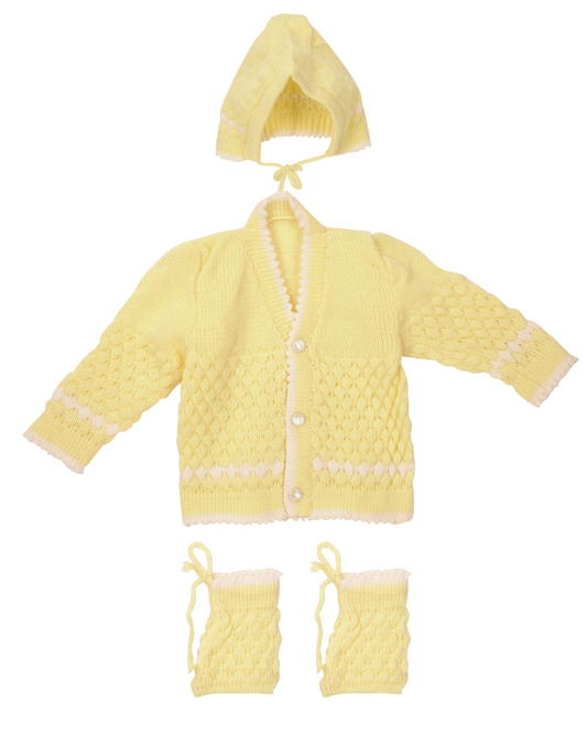 Knitted Baby Sweater Warm and Cozy- Lemon
