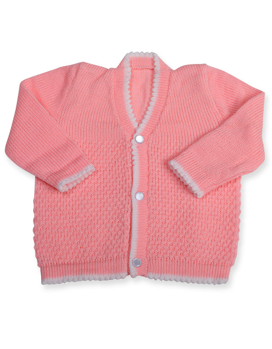 CUBS & HUGS Baby Sweater Front Open Coat- Baby Pink