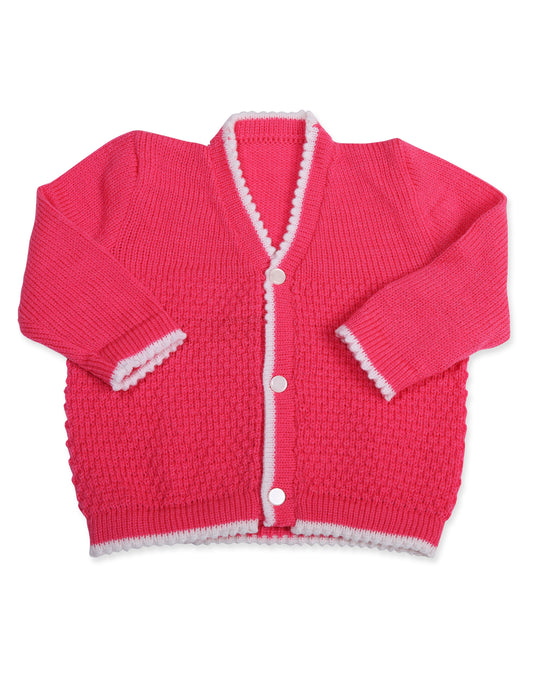 CUBS & HUGS Baby Sweater Front Open Coat- Strawberry