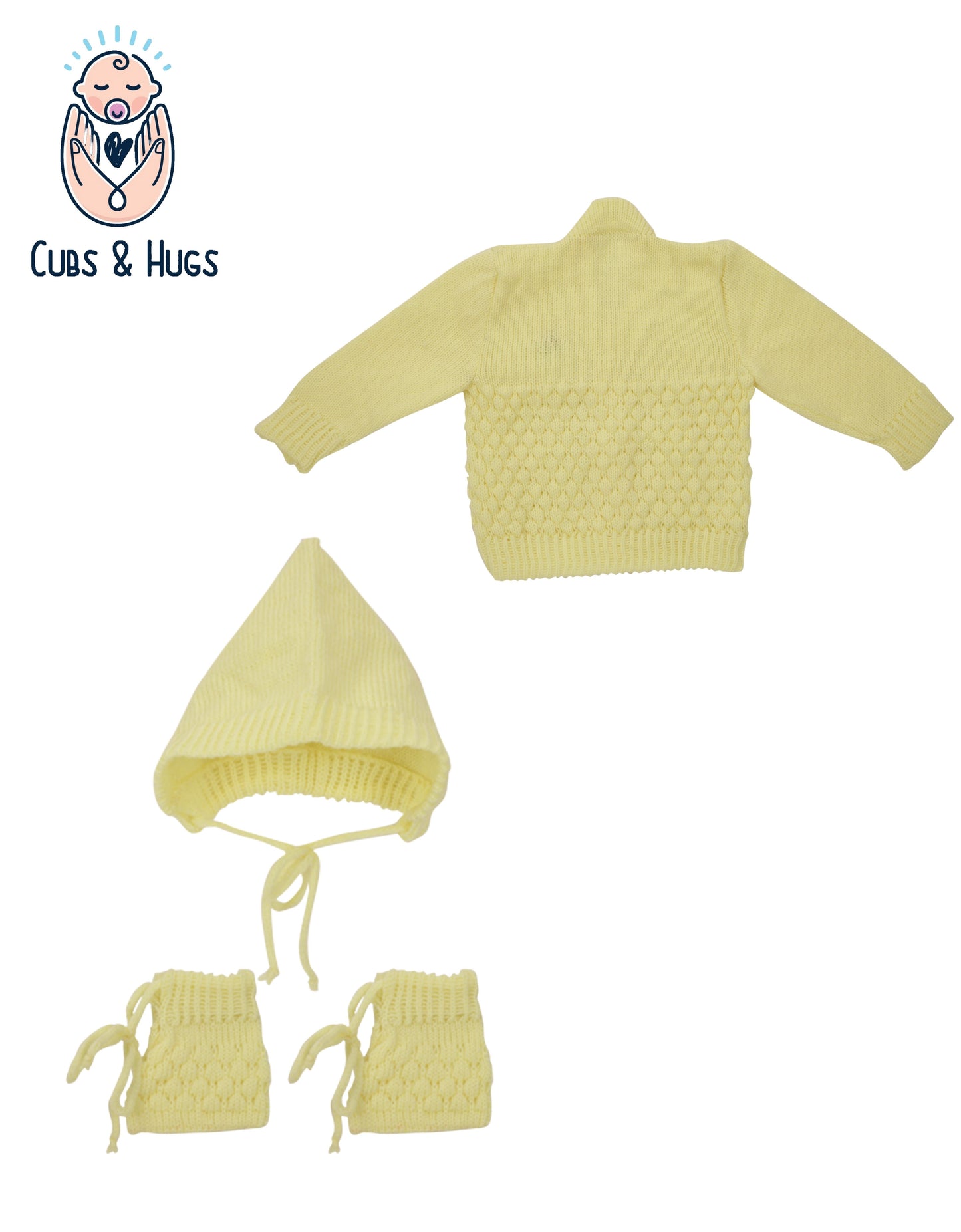 Soft Knitted Baby Sweater Warm and Cozy- Lemon
