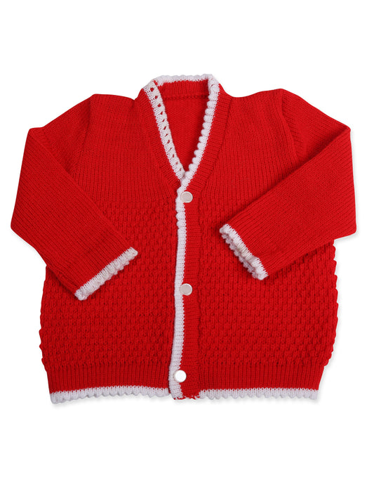 CUBS & HUGS Baby Sweater Front Open Coat- Red