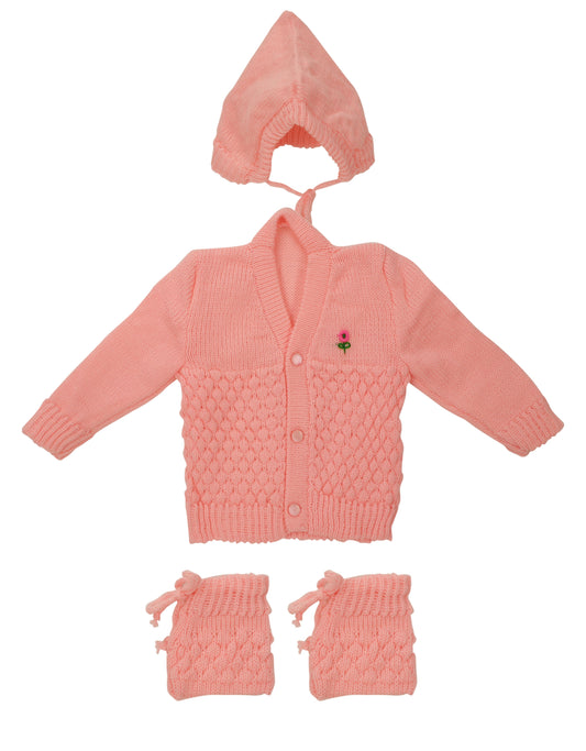 Soft Knitted Baby Sweater Warm and Cozy- Pink