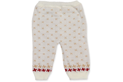 Baby Knitted Sweater, Leggings, Cap & Booties Full Suit- ABC 123 (4 Pcs) White
