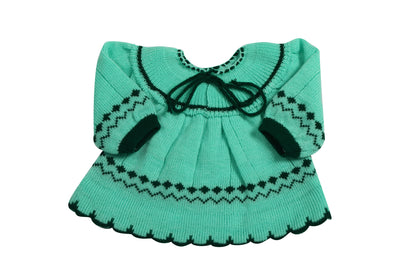 Baby Knitted Woolen Frock- Green