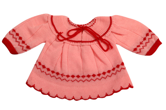 Baby Knitted Woolen Frock- Pink