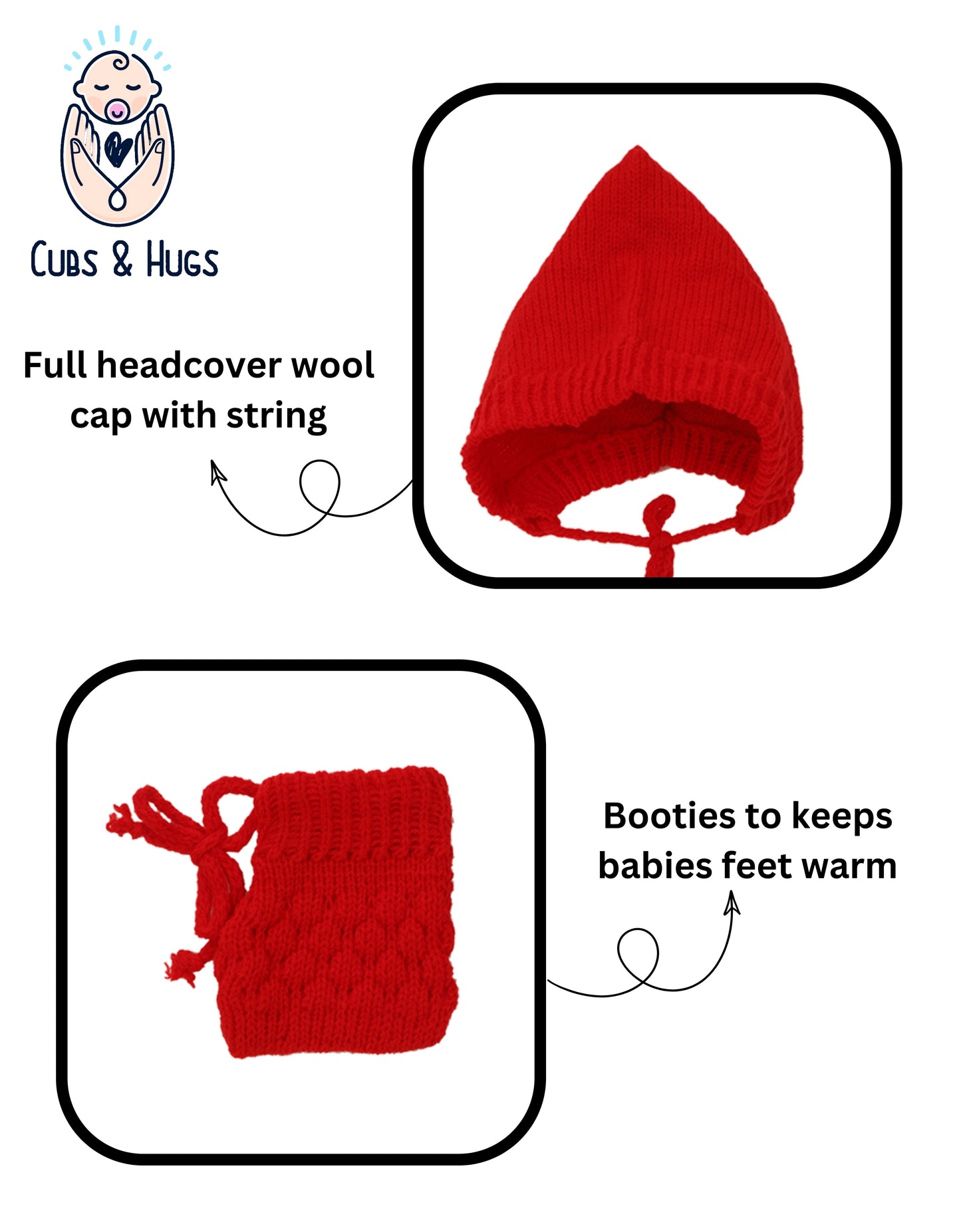 Soft Knitted Baby Sweater Warm and Cozy- Red