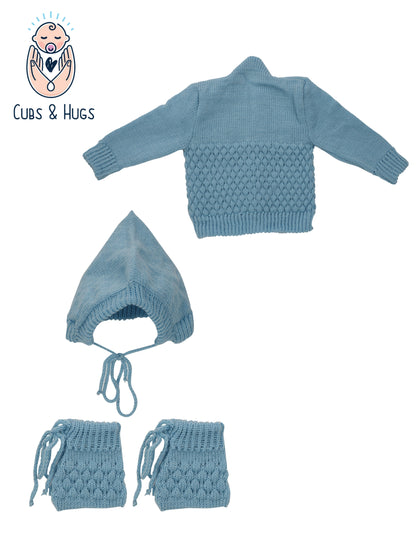 Soft Knitted Baby Sweater Warm and Cozy- Blue