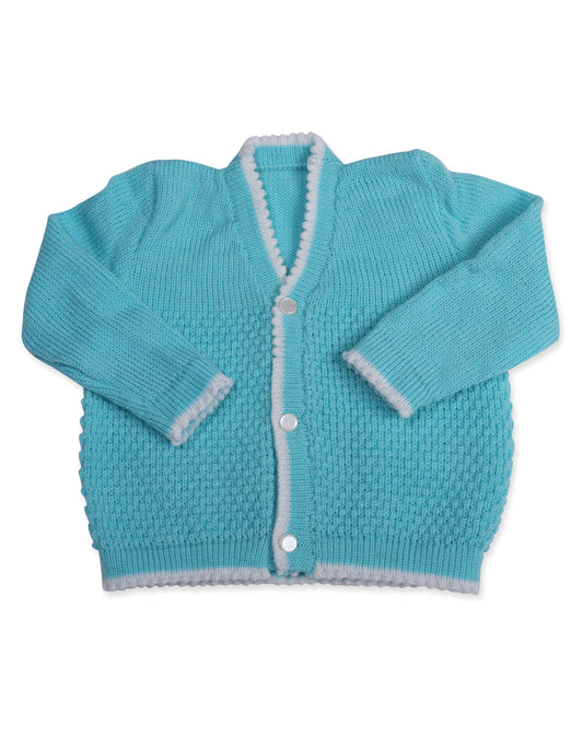 CUBS & HUGS Baby Sweater Front Open Coat- Turquoise