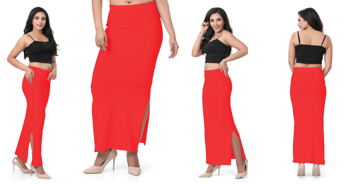 Womens Cotton Saree Shaper - Red