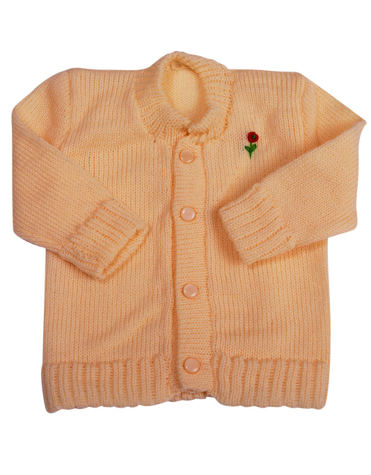 CUBS & HUGS Baby Sweater Front Open Round Neck Cardigan- Beige