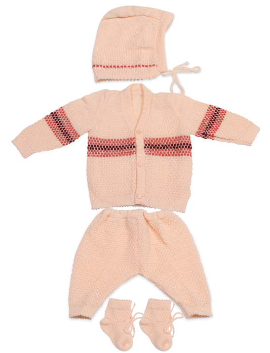 Baby Knitted Sweater, Leggings, Cap & Booties Full Suit (4 Pcs) Beige