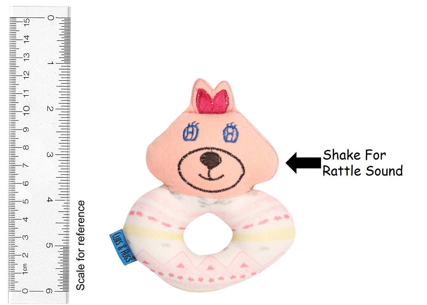 Face Rattle Cum Soft Toy (Squeeze Handle for Squeaky Sound)