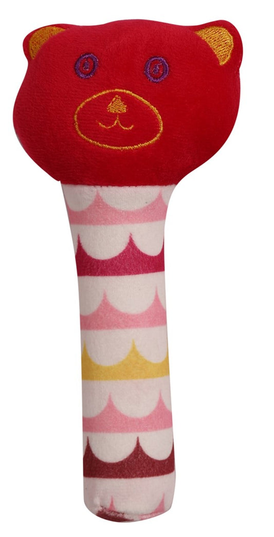 Face Rattle Cum Soft Toy (Squeeze Handle for Squeaky Sound)