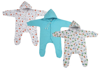CUBS & HUGS New Born Baby Clothes Set Romper & Sleepsuit (Pack of 3)