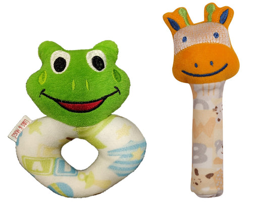 Soft Toys for Babies Face Rattle Girls Toys & Boys Toys (Squeeze Handle for Squeaky Sound)