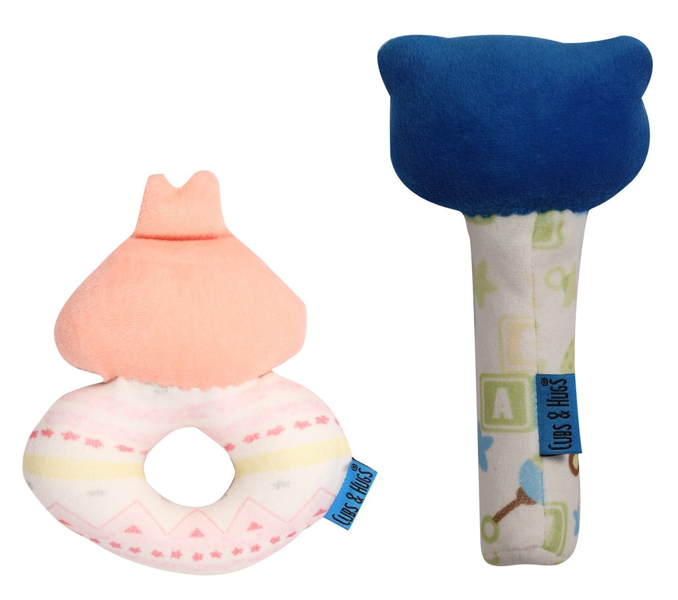 Soft Toys for Babies Face Rattle Girls Toys & Boys Toys (Squeeze Handle for Squeaky Sound)