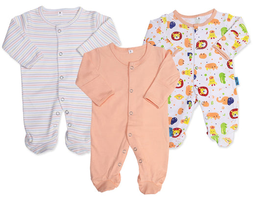 CUBS & HUGS New Born Baby Clothes Romper BodySuit (Pack of 3)