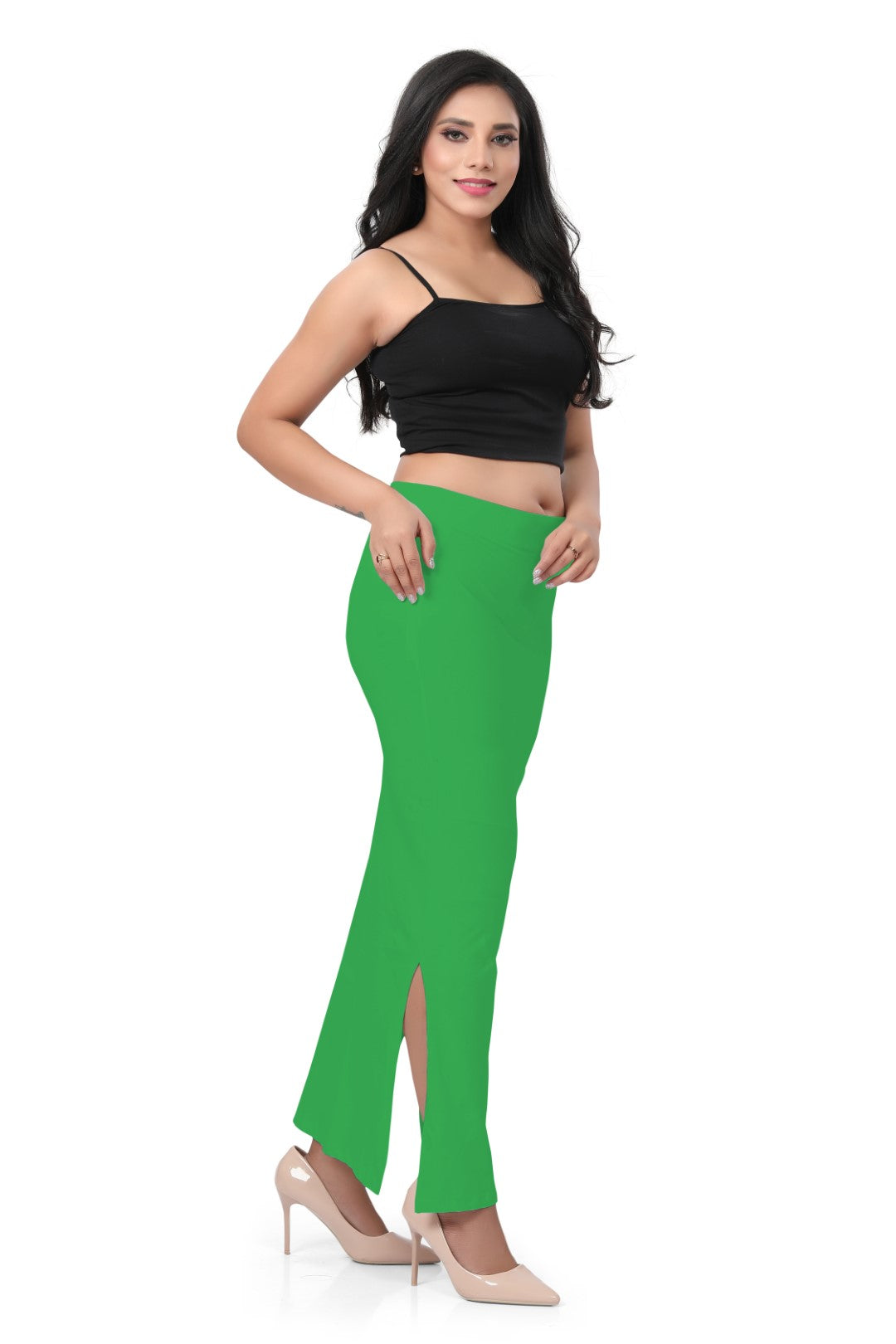 Womens Cotton Saree Shaper - P Green